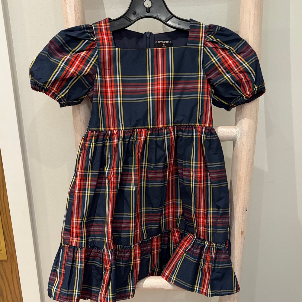 Crewcuts Navy and Red Plaid Kids Dress